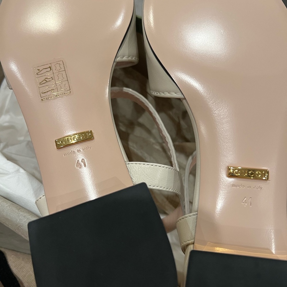 NEW Gucci Cream Horsebit leather Sandals - Picture 10 of 10